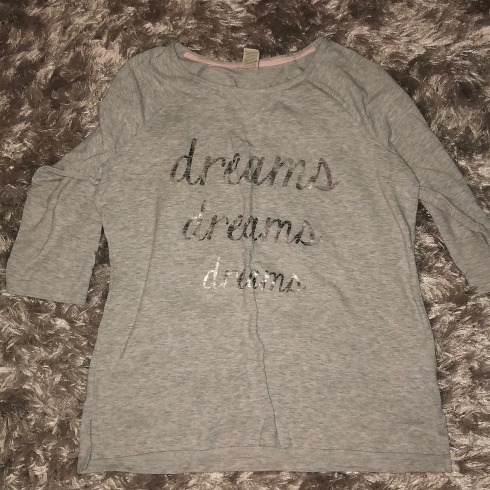 Gray half sleeve sleep tee